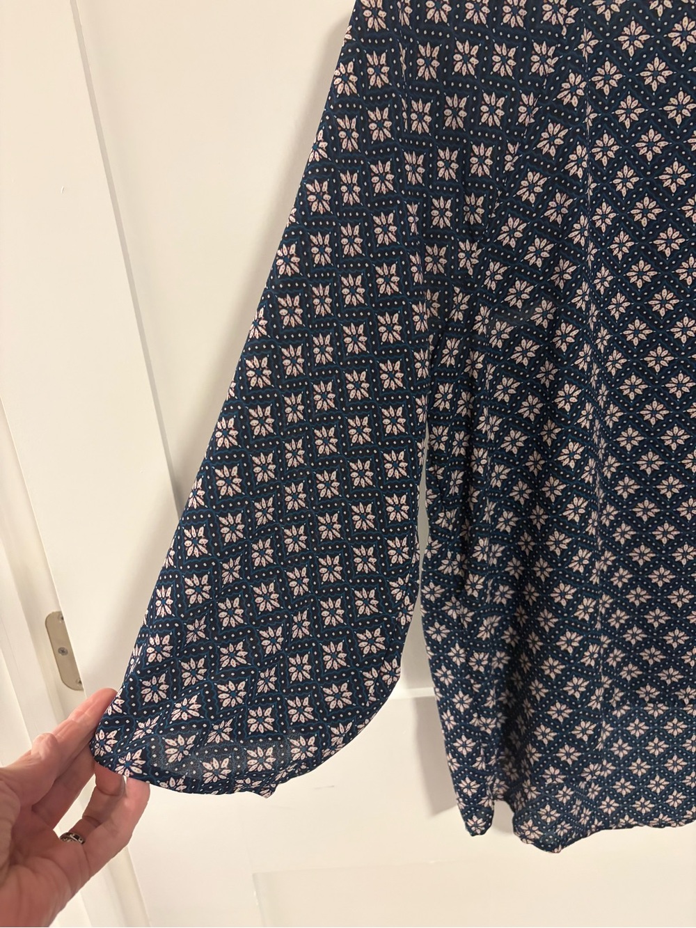 PAPERMOON Navy Patterned Long Sleeve Blouse
